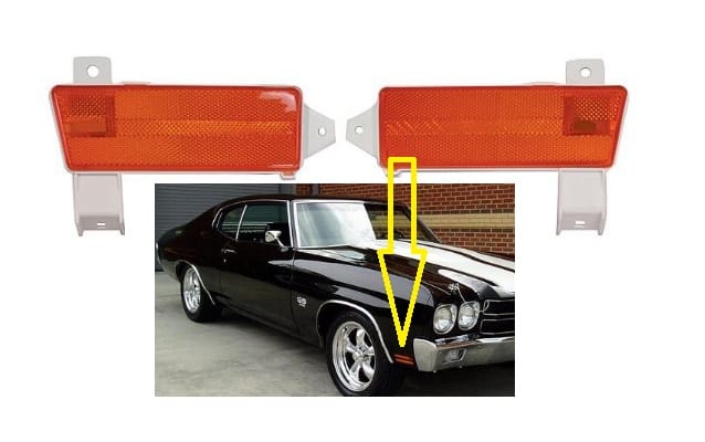 70 Chevelle / El Camino: Front side Marker Lens - (pair)